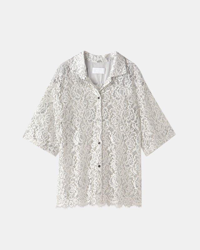 Leavers lace short sleeve shirt
