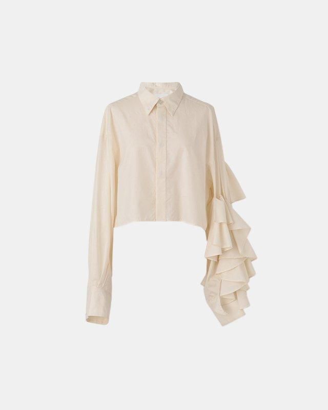 Ruffle long sleeve shirt