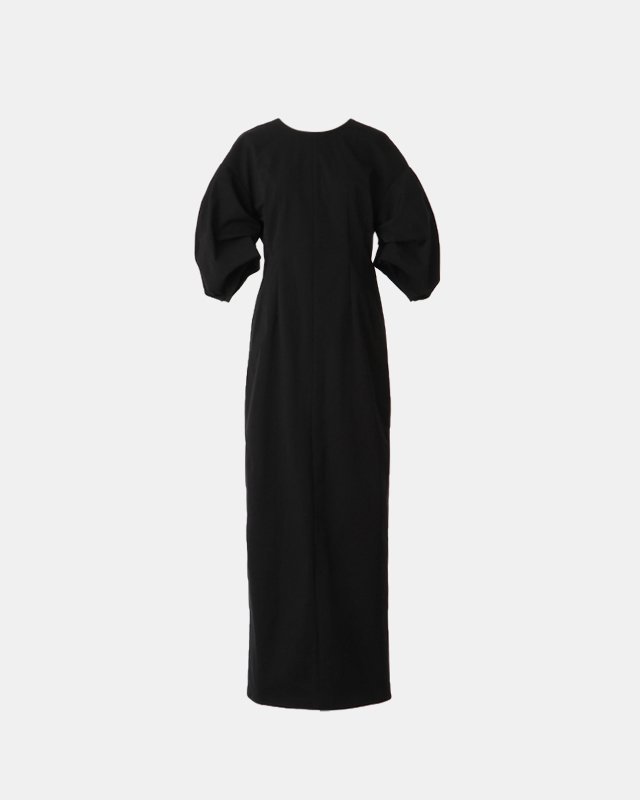 Twill tuck sleeve gown (black)