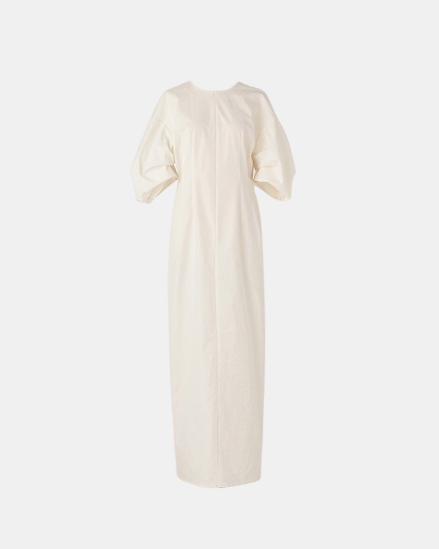 Twill tuck sleeve gown (off white)