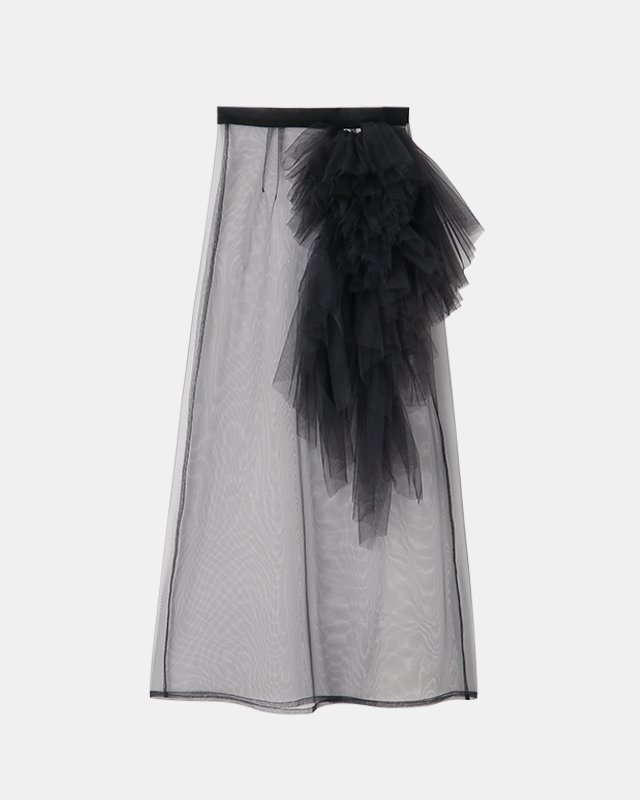 Tulle decorative over skirt  (black)