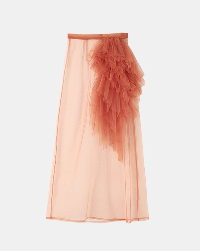 Tulle decorative over skirt  (orange)