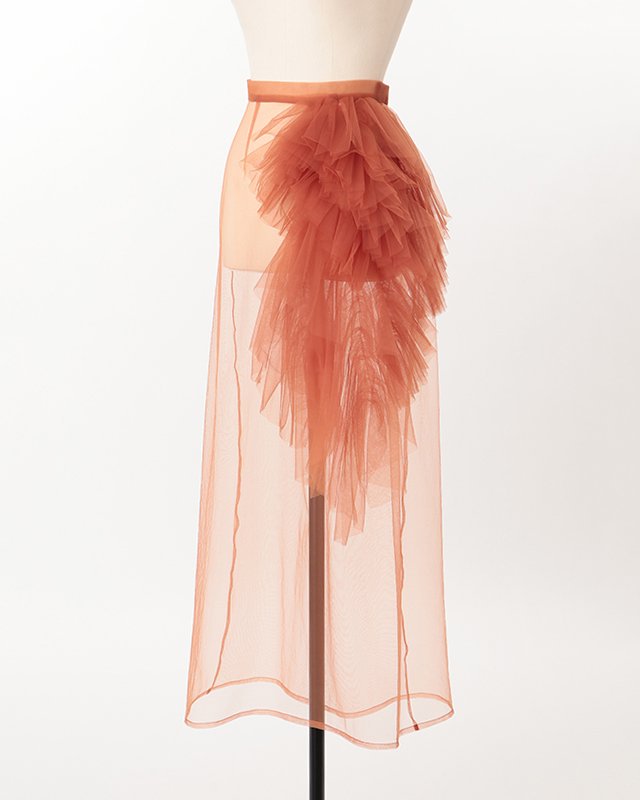 Tulle decorative over skirt  (orange)