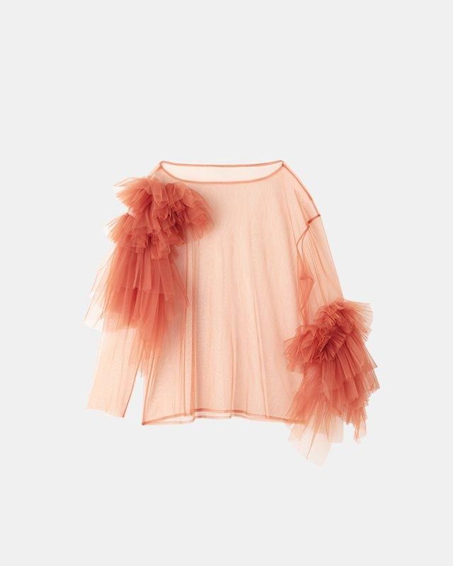 Tulle asymmetric decorative p/o
