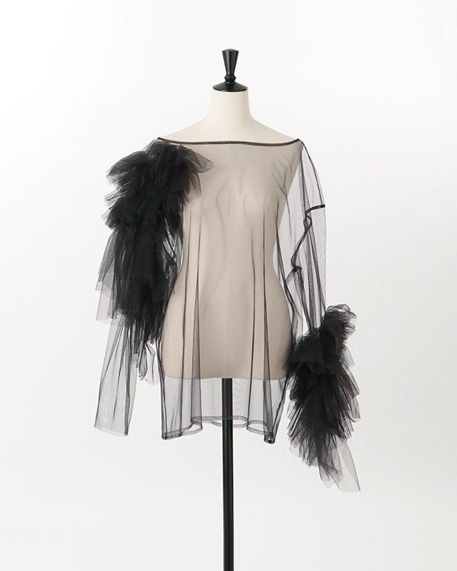 Tulle asymmetric decorative p/o
