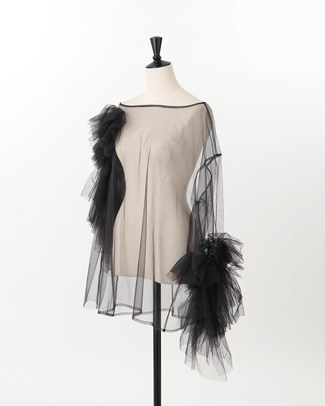 Tulle asymmetric decorative p/o