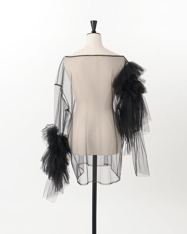 Tulle asymmetric decorative p/o