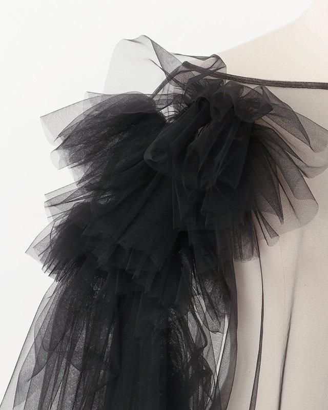 Tulle asymmetric decorative p/o