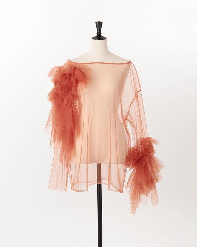 Tulle asymmetric decorative p/o