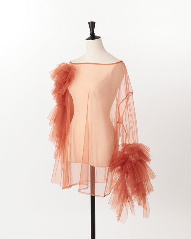 Tulle asymmetric decorative p/o