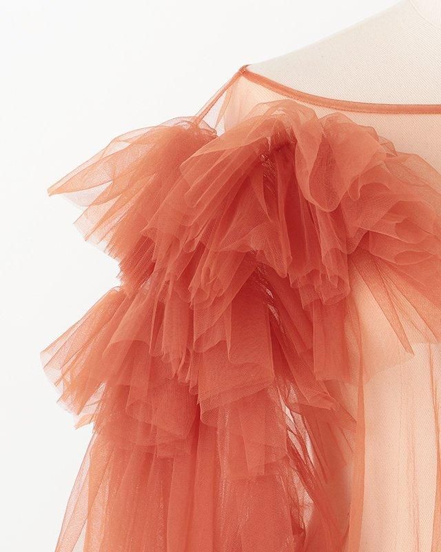 Tulle asymmetric decorative p/o