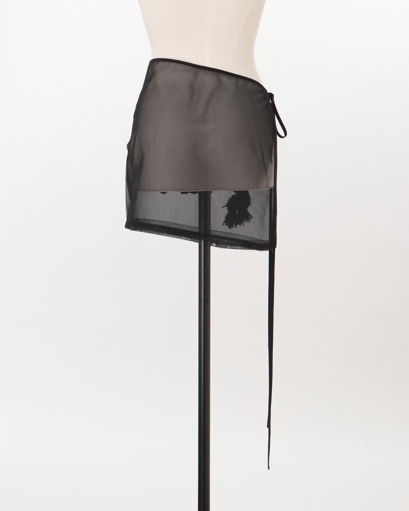 Tulle beading wrap skirt