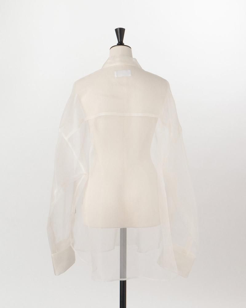 Silk organza tie collar shirt - MARGE Online Shop