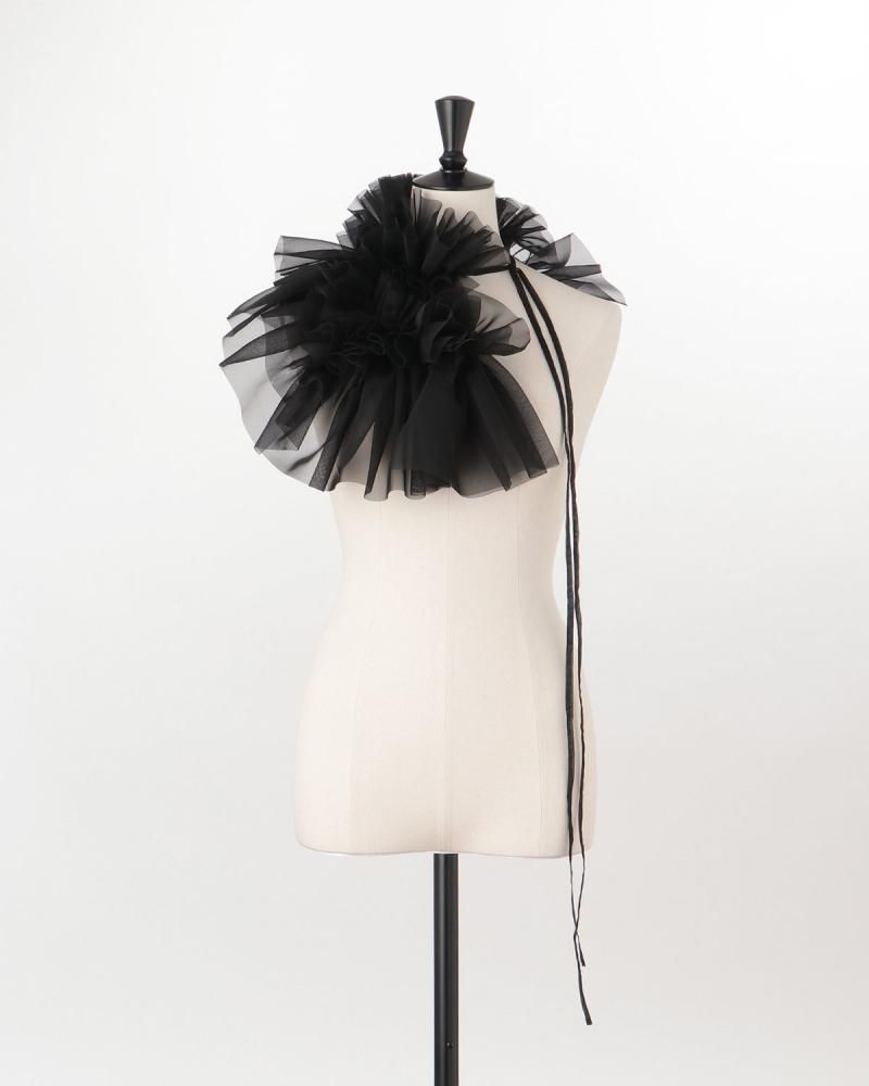 Sustainable organza ruffle collar