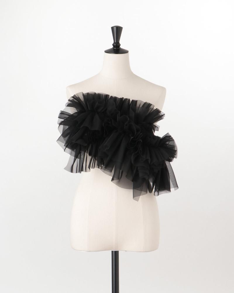 Sustainable organza ruffle collar