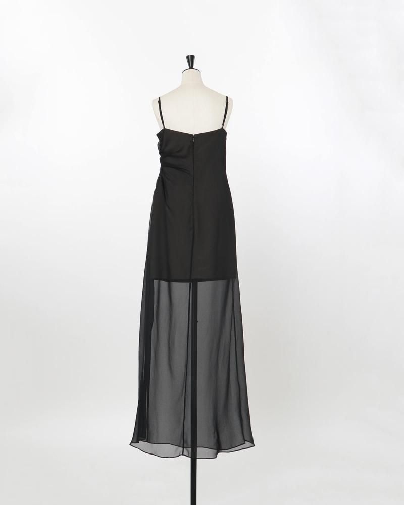 Layered side drape gown