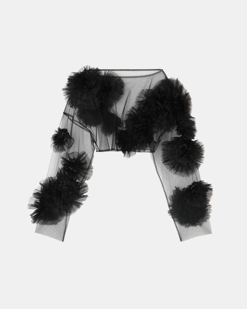 Decorative long sleeve cropped p/o