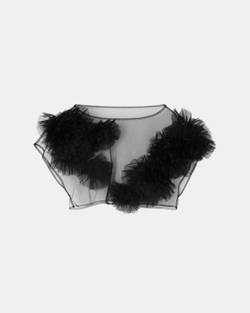 Decorative french sleeve cropped p/o