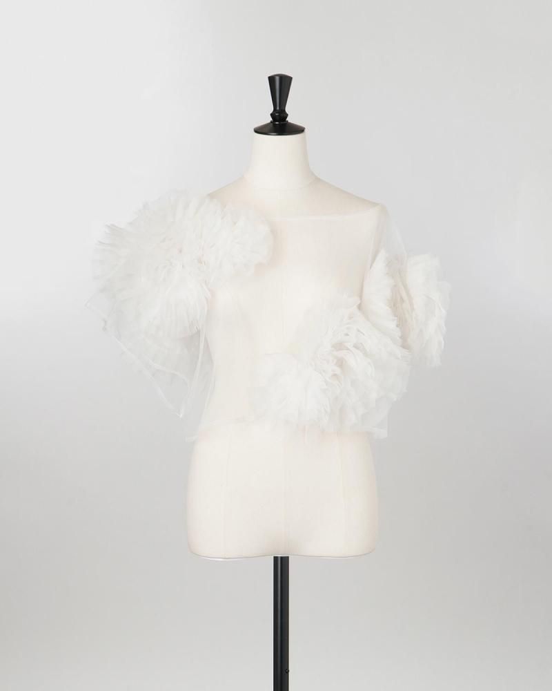  Decorative french sleeve cropped p/o