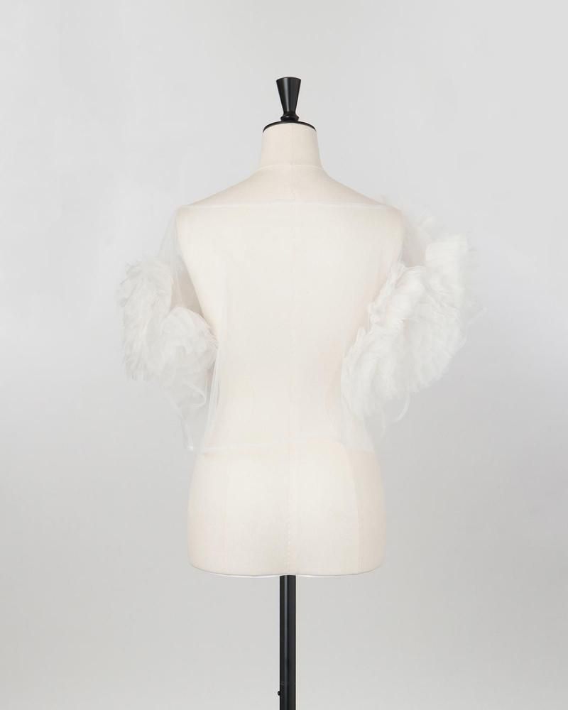 Decorative french sleeve cropped p/o