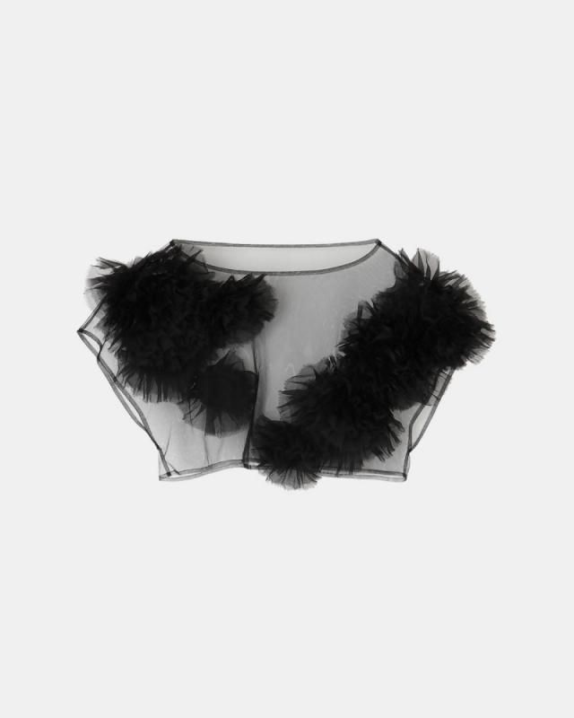 Decorative french sleeve cropped p/o