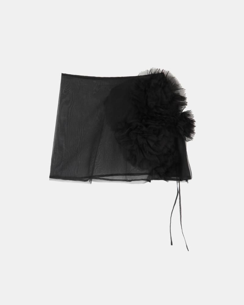 Organdy decorative short wrap skirt