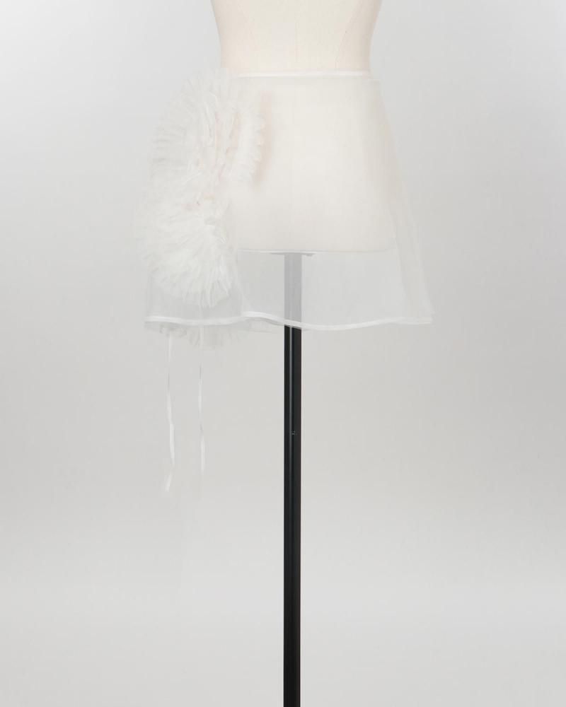 Organdy decorative short wrap skirt