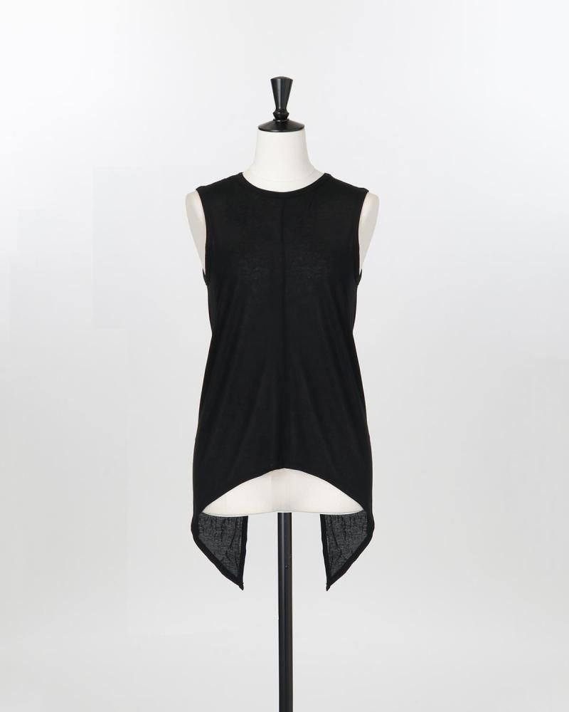 MACHATT　バルーンスリーブ　トップス　黒　ブラック Back slit tank top - MARGE Online Shop