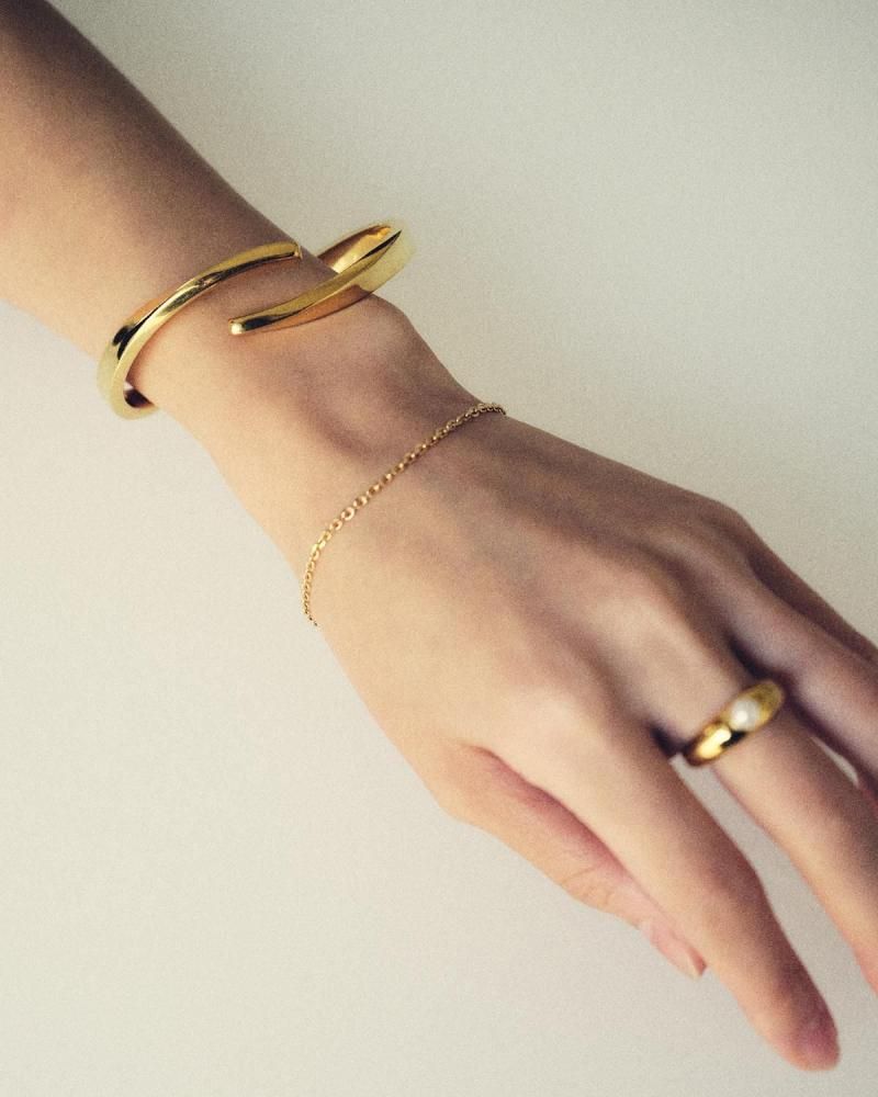 Beans link bracelet (18K gold)