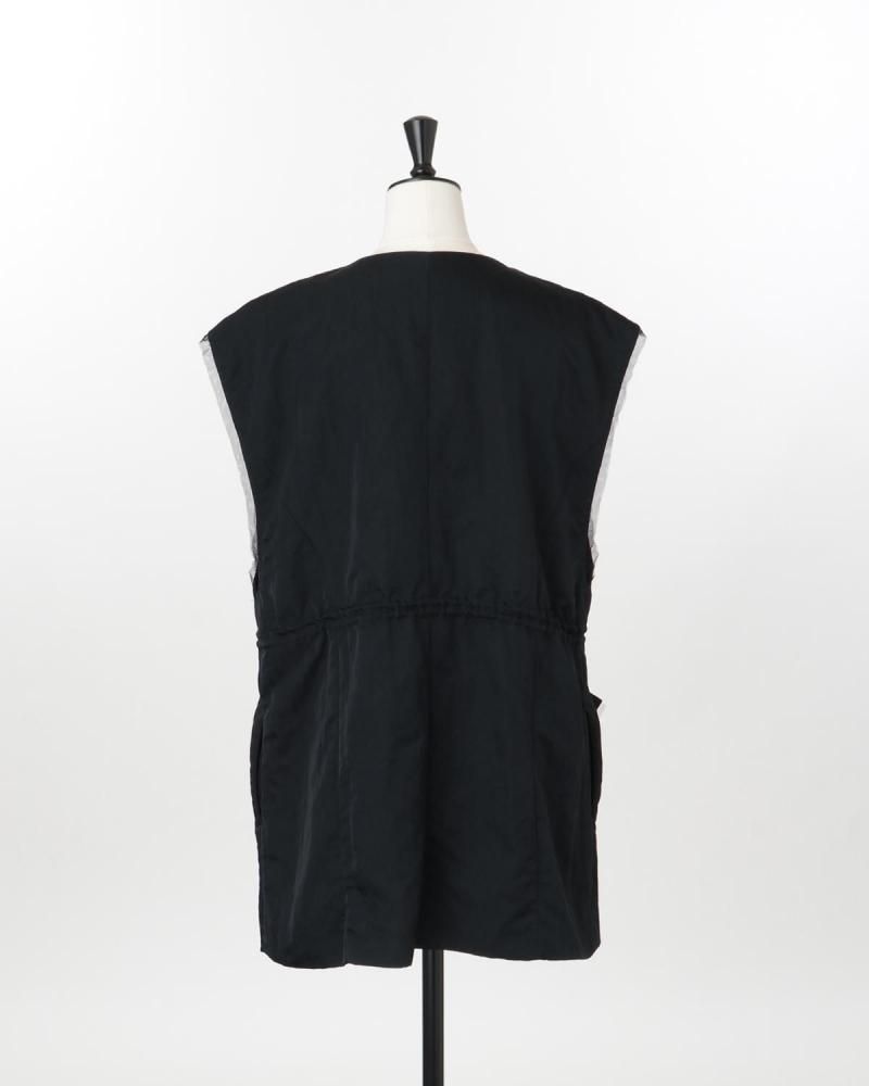 Taffeta frill detail gilet