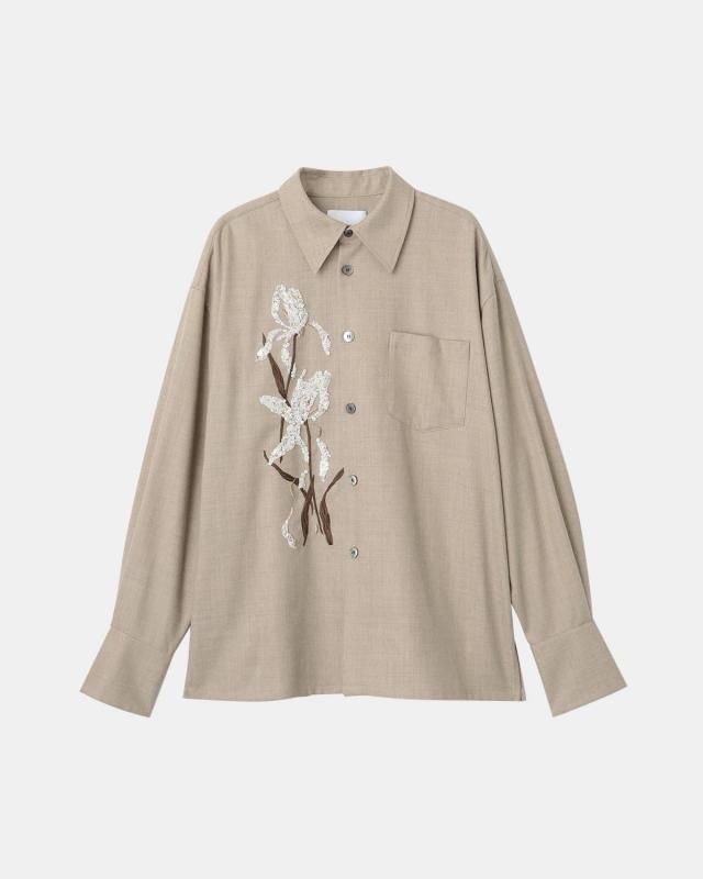 Wool sequin-embellished shirt
