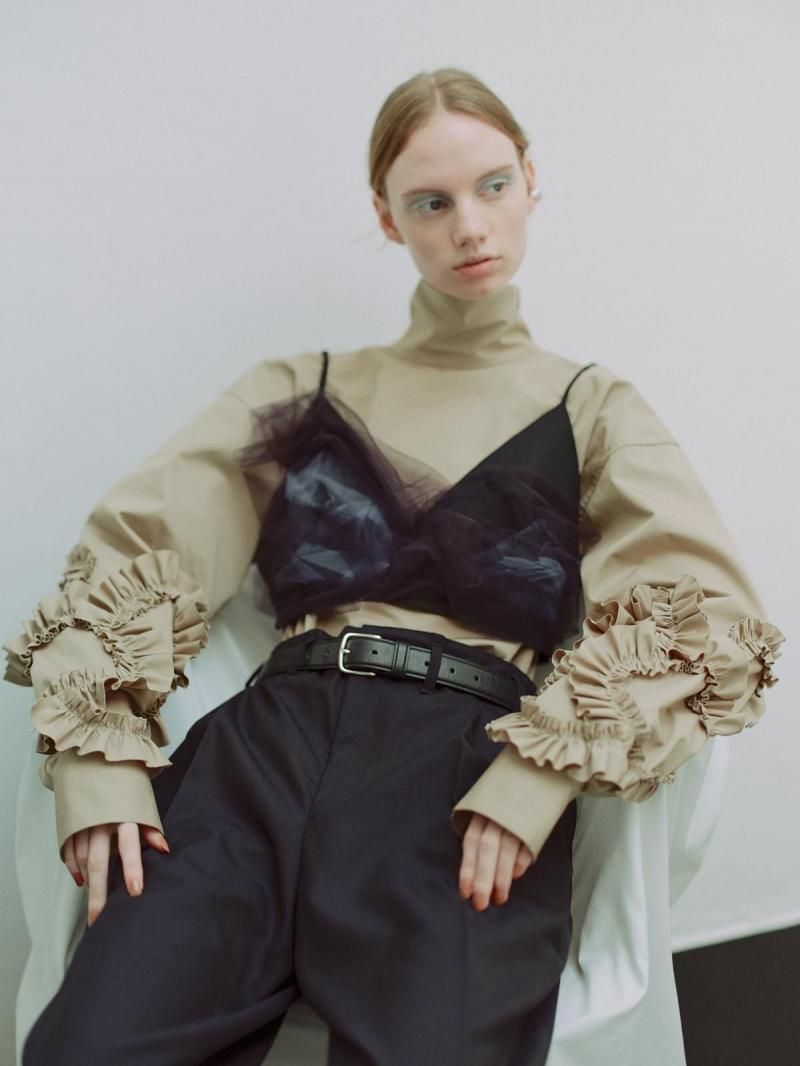 Tulle cropped bustier