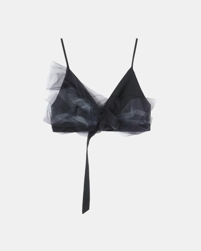 Tulle cropped bustier