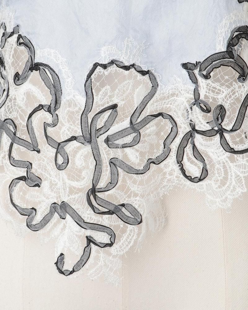 Lace-trimmed scarf