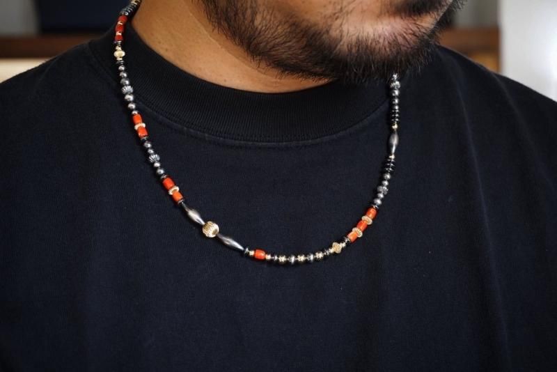 コーラルビーズネックレス BRIGHT 3nd別注 NECKLACE 【CORAL】ブライト ネックレス