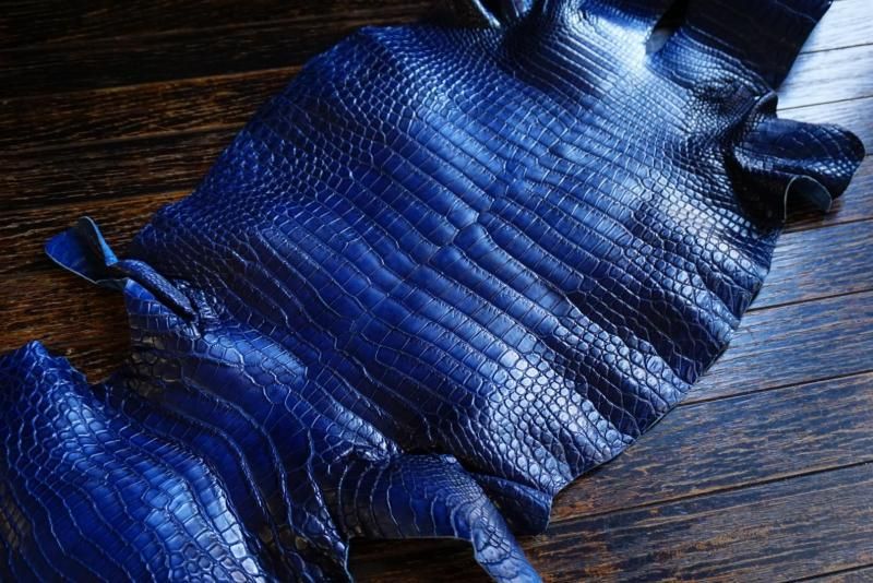 藍染 クロコダイル マネークリップ 藍 JRAマーク付 藍染 クロコダイル