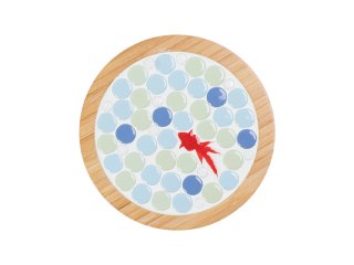 タイルクラフト用 鍋敷きキット 赤金魚 × ブルー　【diy-kit-n08】