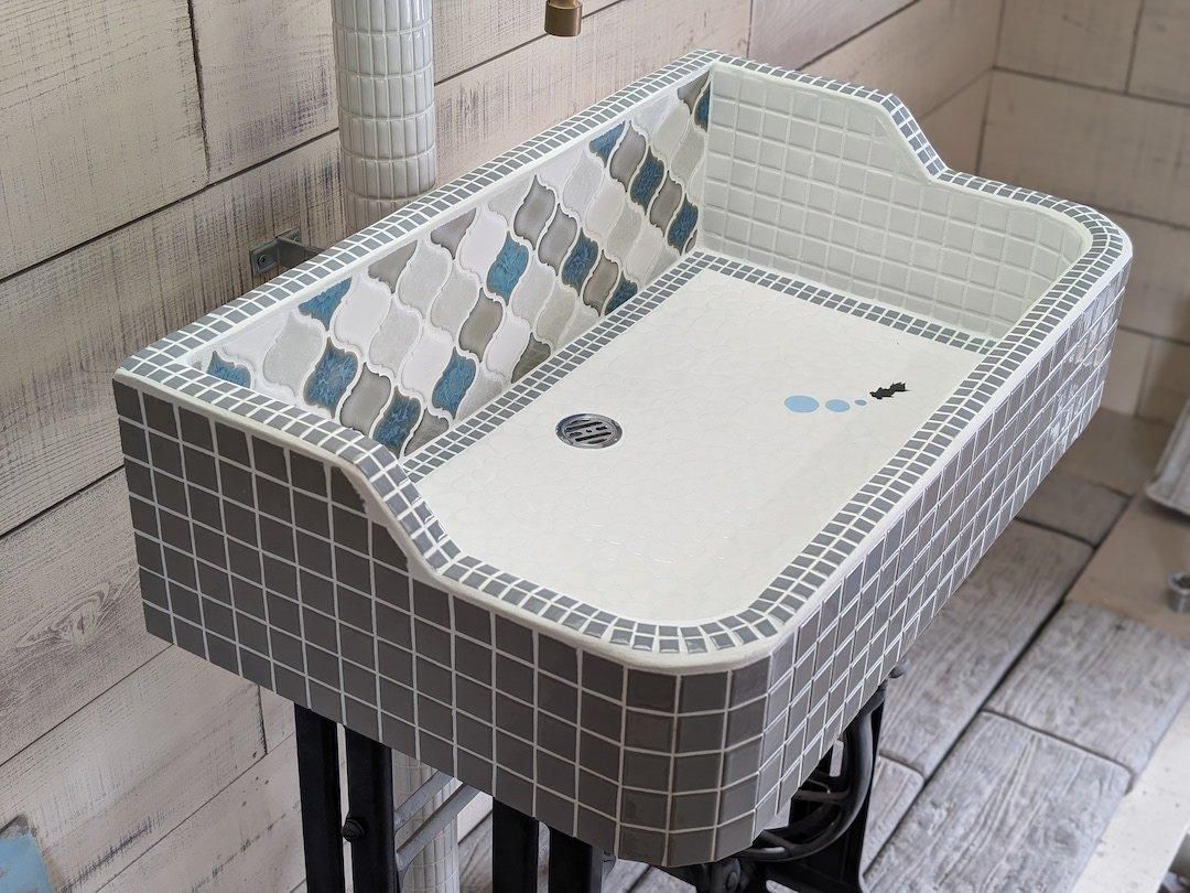 屋外専用】ランタンタイルが素敵なグレーシンク(Sサイズ 屋外専用】ランタンタイルが素敵なグレーシンク(Sサイズ