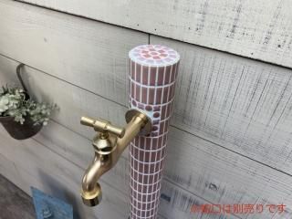 レトロかわいいおしゃれな美濃焼タイルシンクにおすすめタイル水栓柱