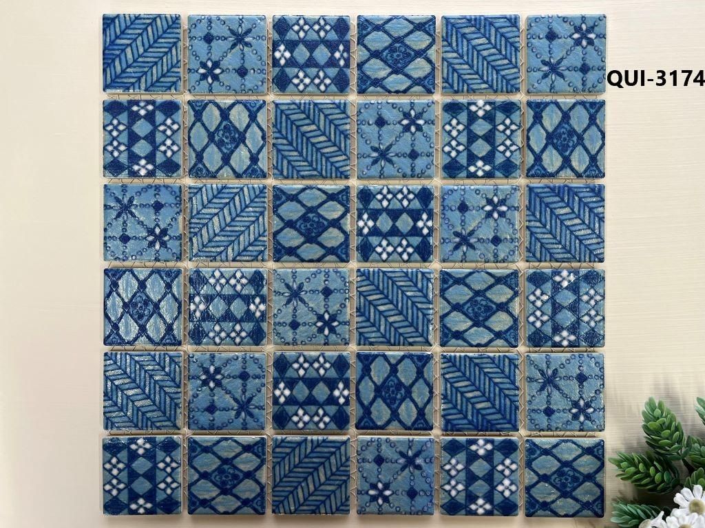 49mm角 ラスティカデザイン50 美濃焼モザイクタイルシート 表情豊かな