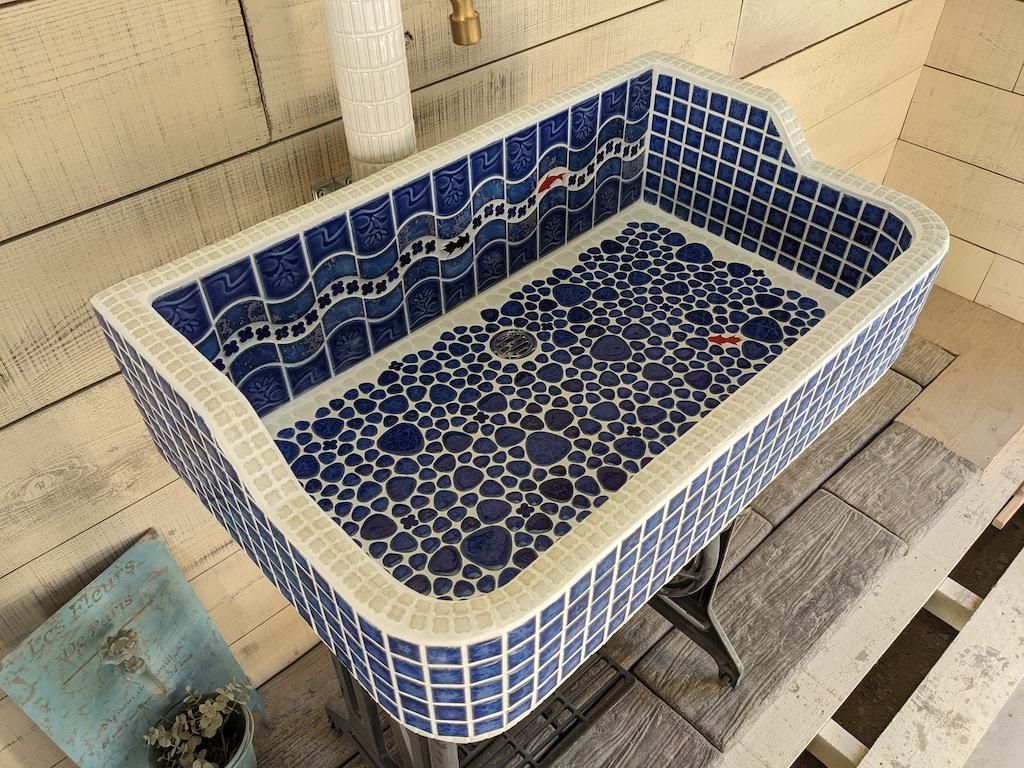 一点物！早い物勝ち！レトロタイルシンク！（Bubble）☆格安 やさし