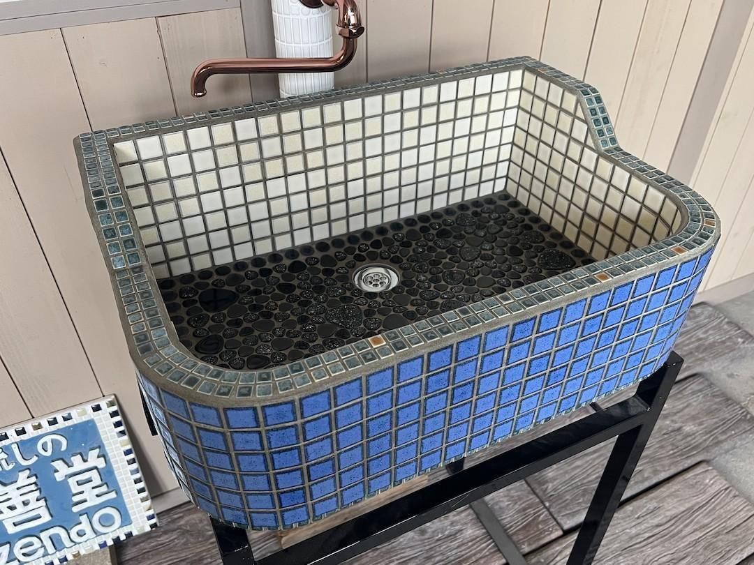 作善堂タイルシンク流し台　美濃焼タイルシンク　ライトＳＳサイズ　5043 作善堂/SAZENDO SINKS 美濃焼タイルシンク｜レトロでおしゃれな日本製