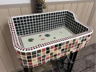 GW特別お値下げ❣️ヴィンテージタイルシンク　特大　当時物　ペットの足洗いなどに！ GW特別お値下げ❣️ヴィンテージタイルシンク 特大 当時物 ペットの足