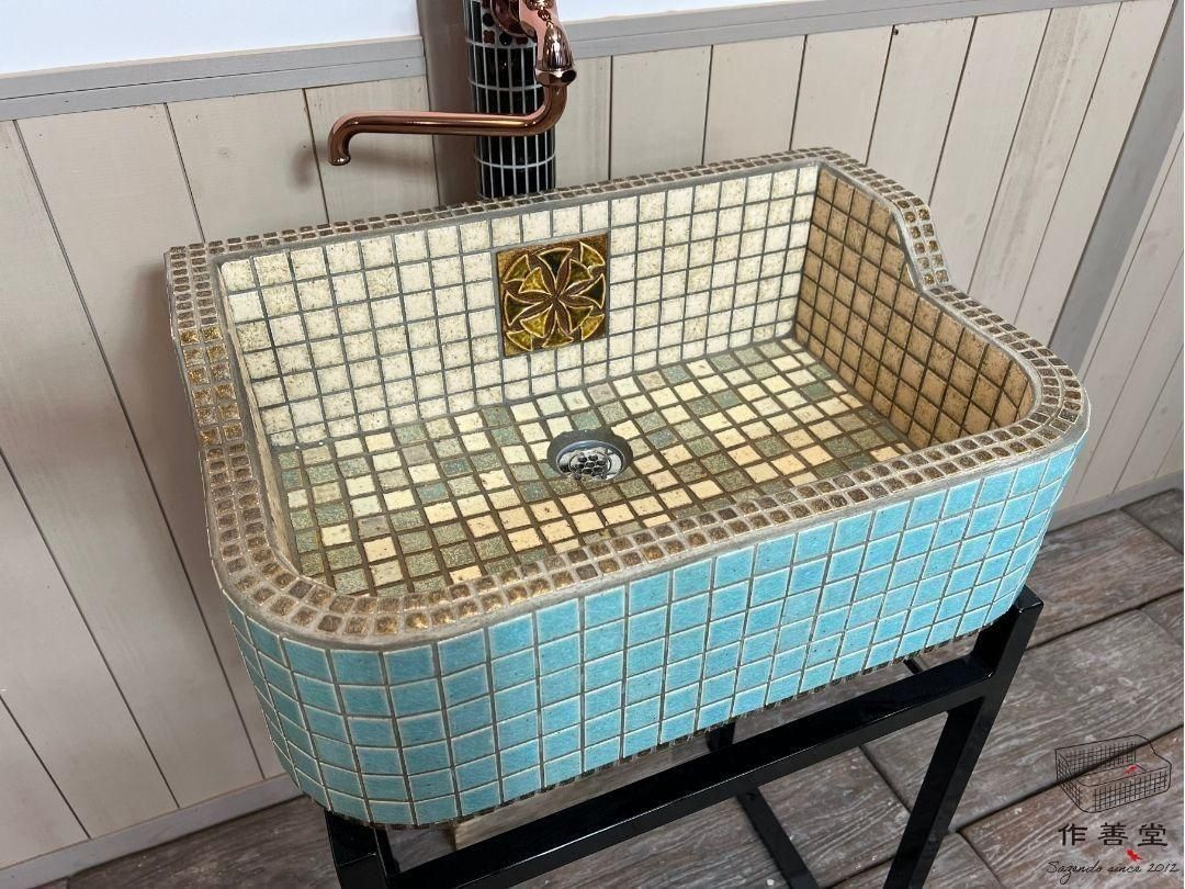 おしゃれな美濃焼タイルシンク｜ガーデン・DIY・手洗いに【作善堂