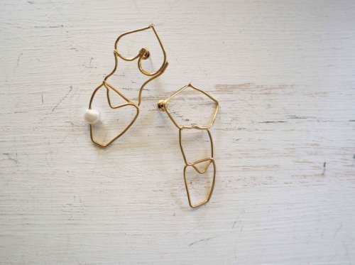 homme&femme earrings gold