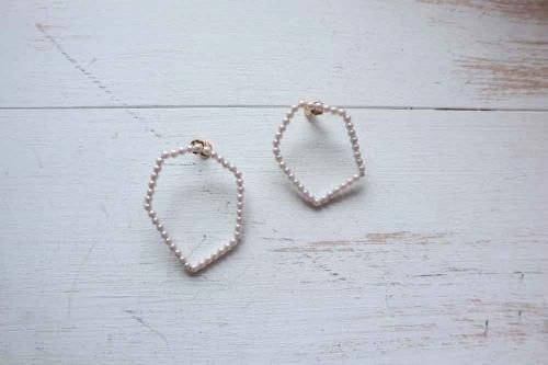 --Verre pearlpierced earring-A-