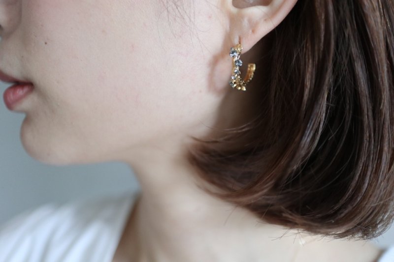 新品未使用 Akari H hoop earring silver - アクセサリー