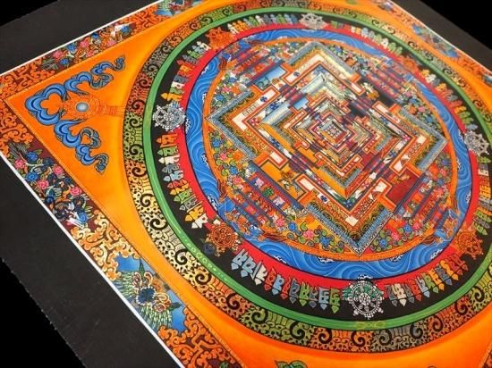 カーラチャクラ(時輪)曼荼羅(曼陀羅)◇サイズ約40×40cm カーラチャクラ(時輪)曼荼羅(曼陀羅)◇サイズ約40×40cm