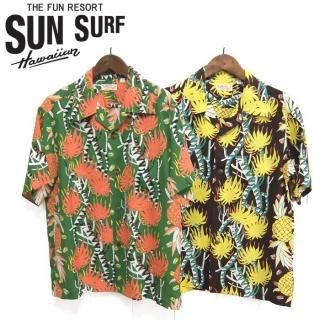 󥵡 SunSurf [SS38042]2019ǯǥ Ⱦµϥ/RAYON HAWAIIAN SHIRT SCREW PINE BORDER