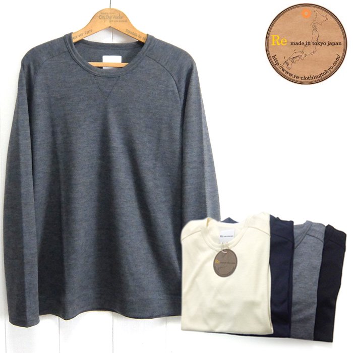 Re made in tokyo japan [3320A-CT] ドレス ウール ニット クルーネック Dress Wool Knit Crew  Neck